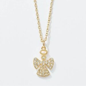 Touchstone Crystal Golden Angel Necklace